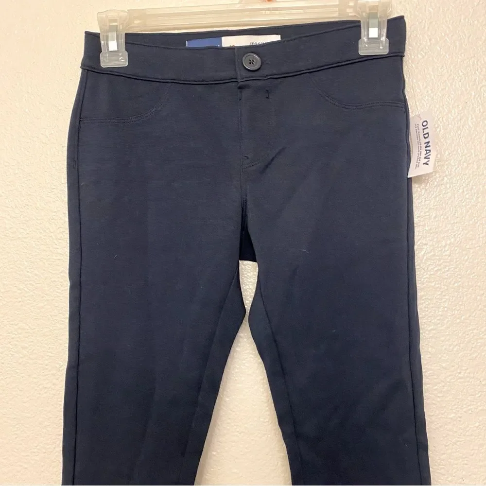 Old Navy Girls blue school UNIFORM pants jeggings soft ponte stretch knit 10 NEW